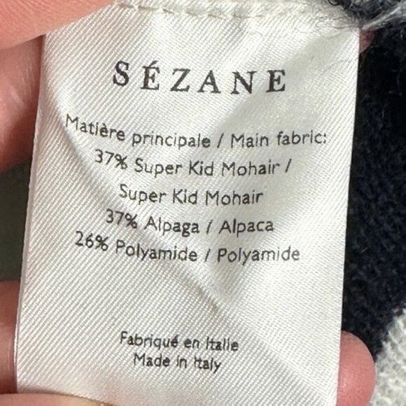 Sezane Nelson Jumper Sweater Striped Size Medium French Knit Mohair Alpaca Pull - Picture 9 of 16
